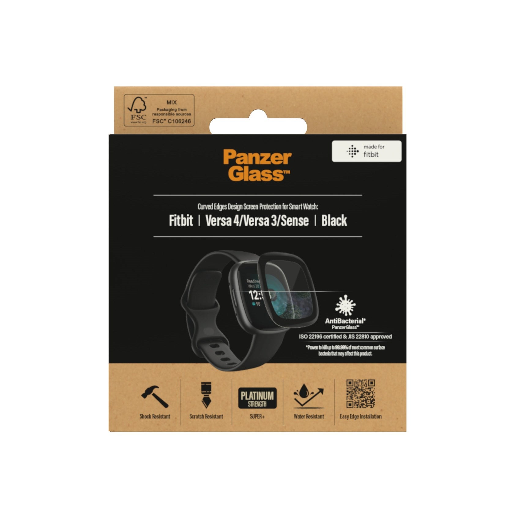 PanzerGlass® Fitbit Versa 4 | Versa 3 | Sense | Screen Protector Glass